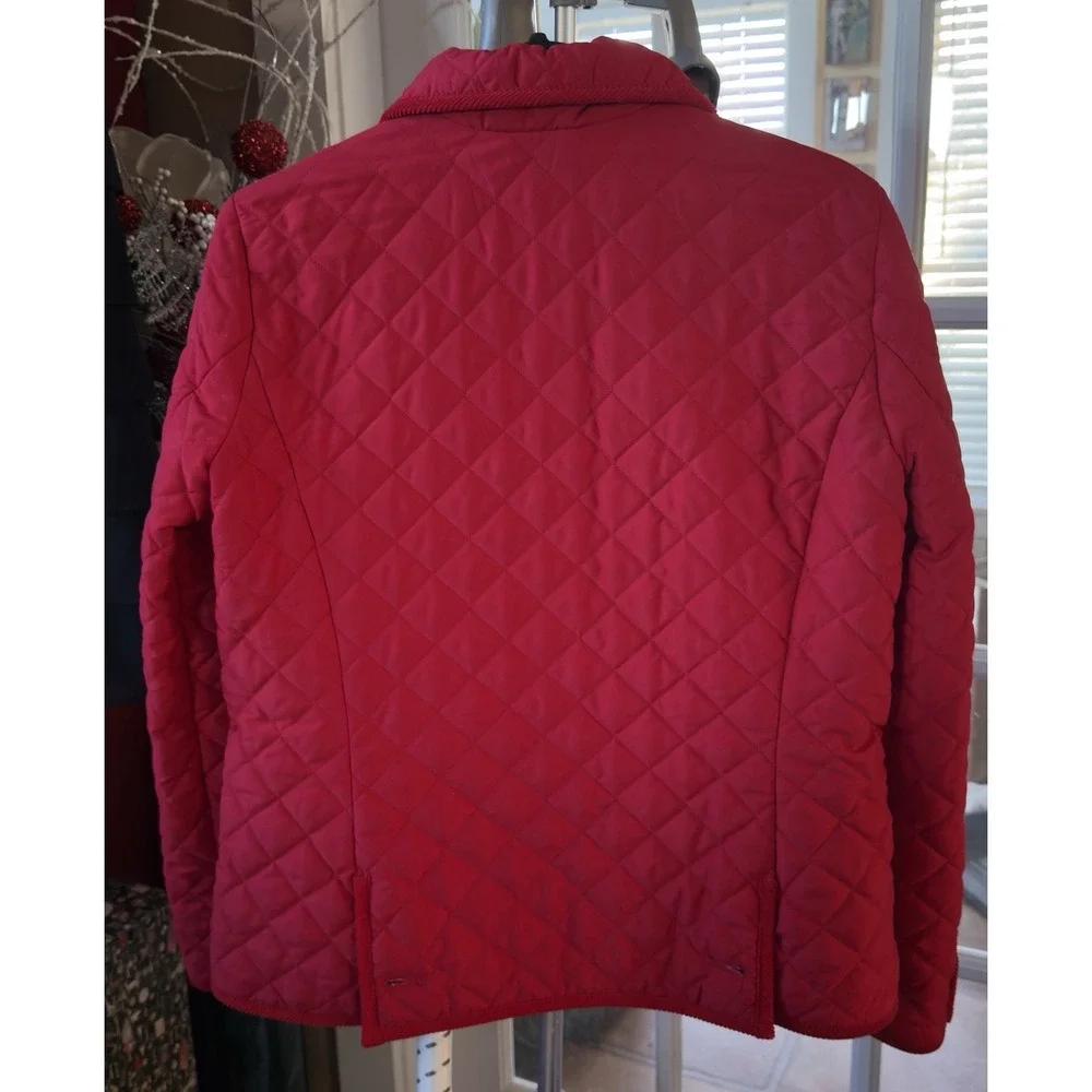 Ralph Lauren Chaps‎ Jacket Red Quilted Polyester Lined Long Sleeve Buttons M EUC